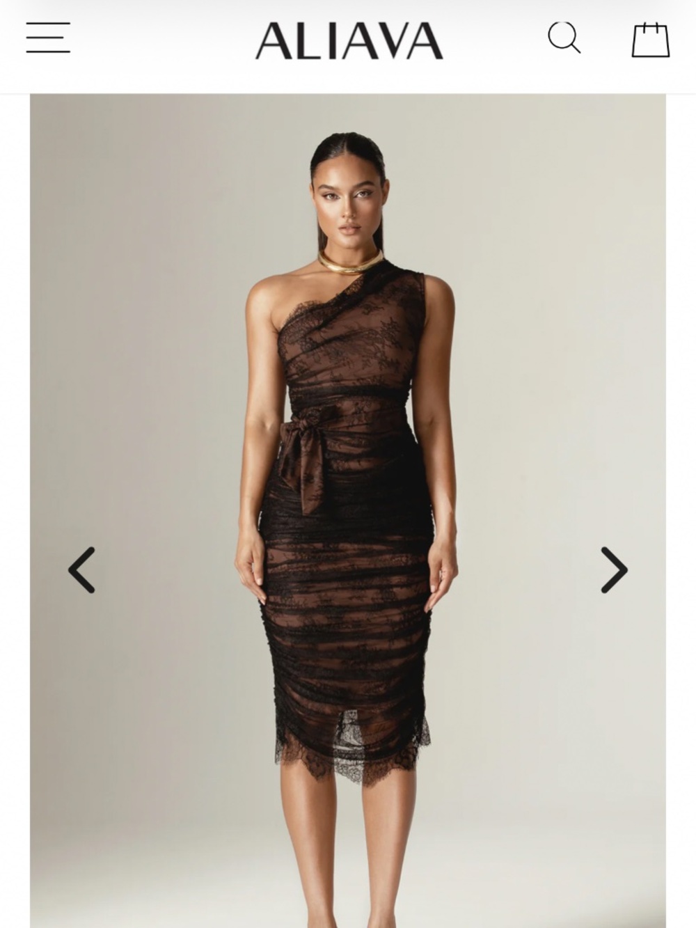 Alieva/aliava Fatima black lace dress